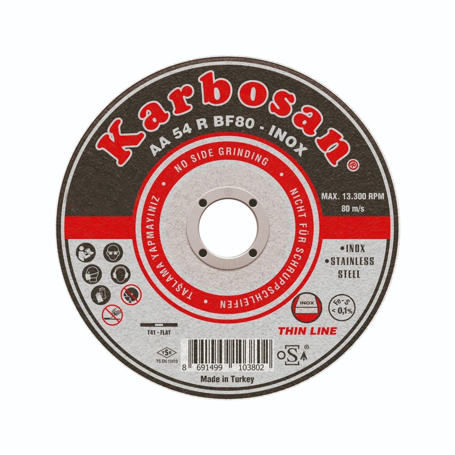 910380 115X1 THIN LINE INOX İNCE KESİCİ KARBOSAN 10 paket