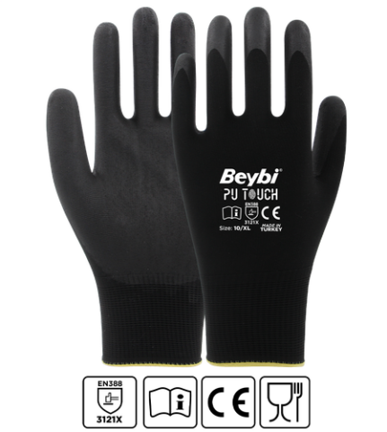 PU-TOUCH BEYBİ POLYESTER ELDİVEN PU KAPLI 12 çift