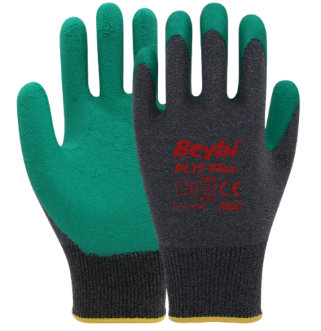 PL-17-FLEX-10	PL 17 FLEX NO:10 BEYBİ POLYASTER ELDİVEN YEŞİL GRİ 12li