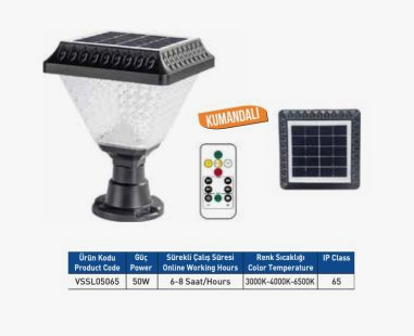 50W SOLAR LED BABA BAHÇE ARMATÜR KUMANDALI